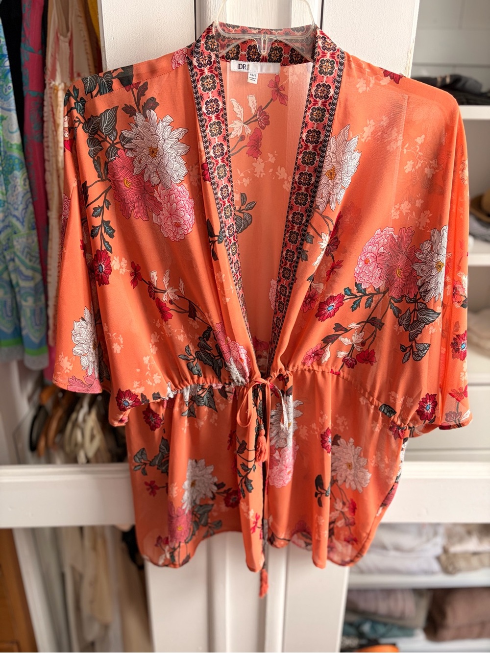 Boho Floral Tie-Front Wrap